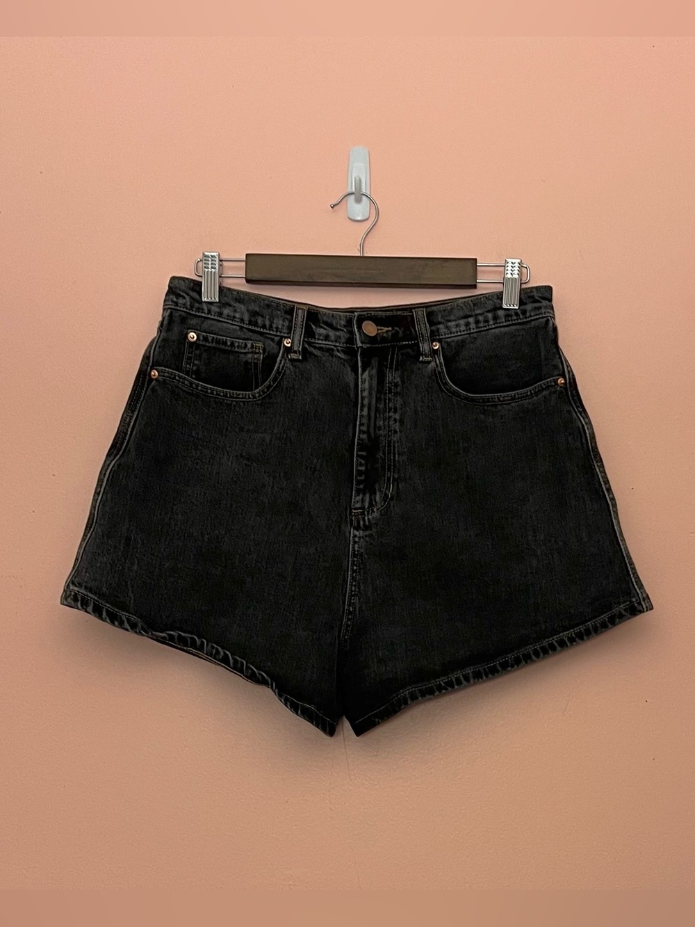 WeWoreWhat Black High-Waist Denim Shorts Size 30